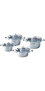 Fissler Topfset korfu / 4-teilig / Edelstahl Kochtopf Set