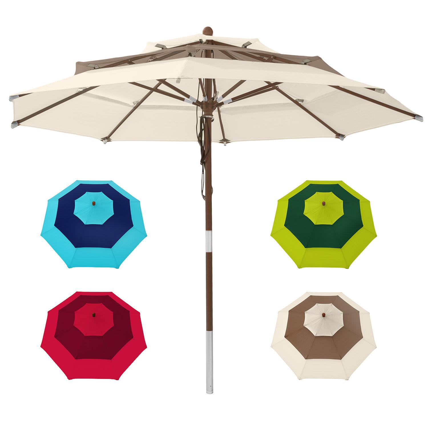 Amazon.de: anndora Sonnenschirm 3, 5 m rund Gartenschirm Holzschirm 3