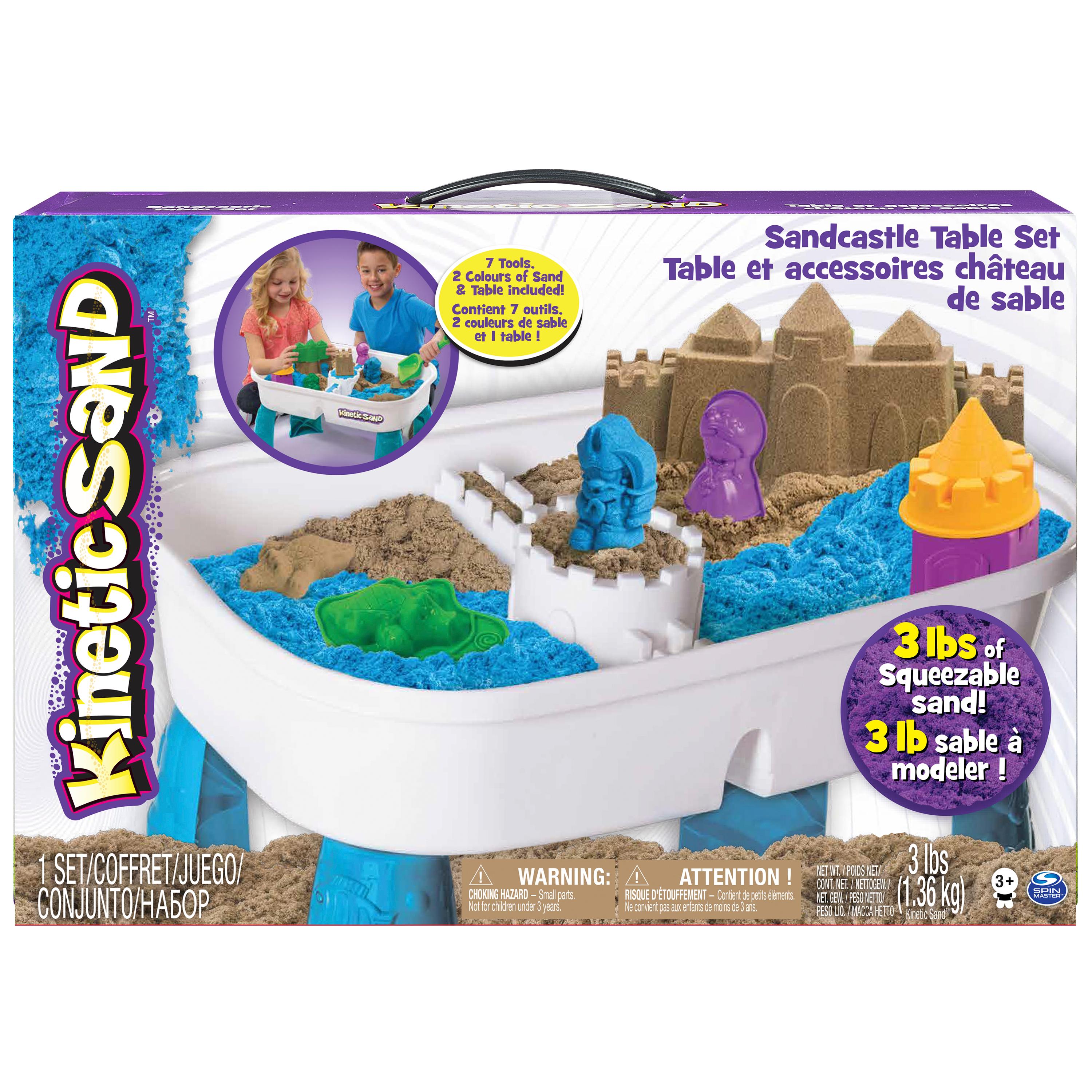Kinetic Sand 6031658 - Sandspieltisch für drinnen mit 1,3 kg Kinetic