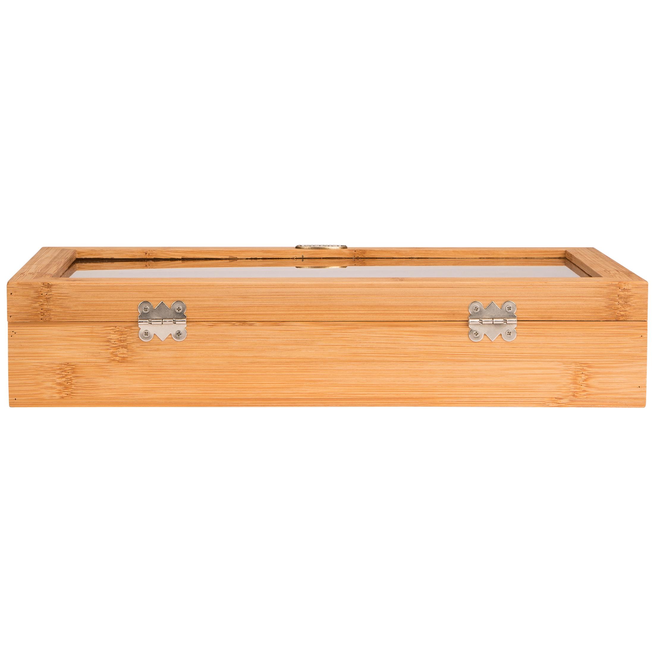 Levivo Tee-Box, Teebeutel-Box aus Bambus mit Sichtfenster und 8 Fächern