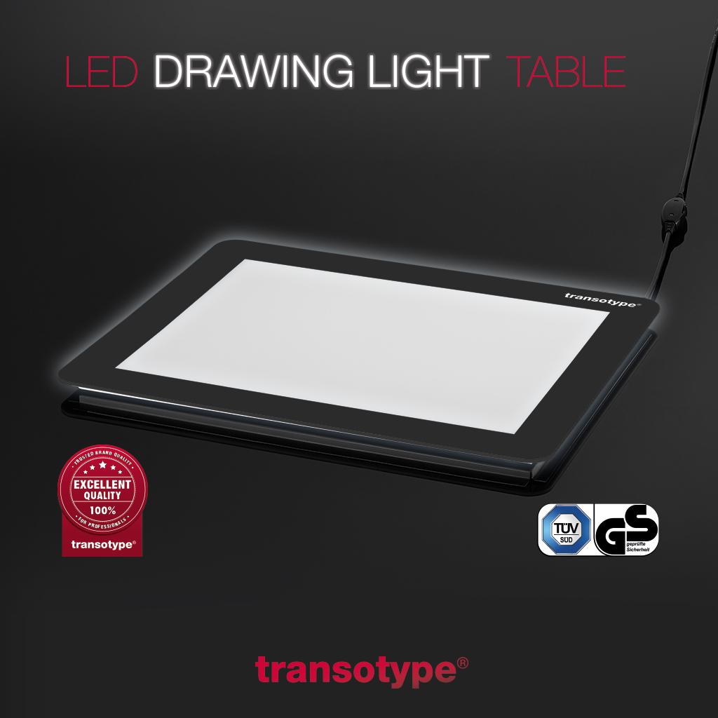 transotype LED Leuchttisch DIN A3, stufenlos dimmbar, auch in DIN A4 auswählbar, LED DRAWING