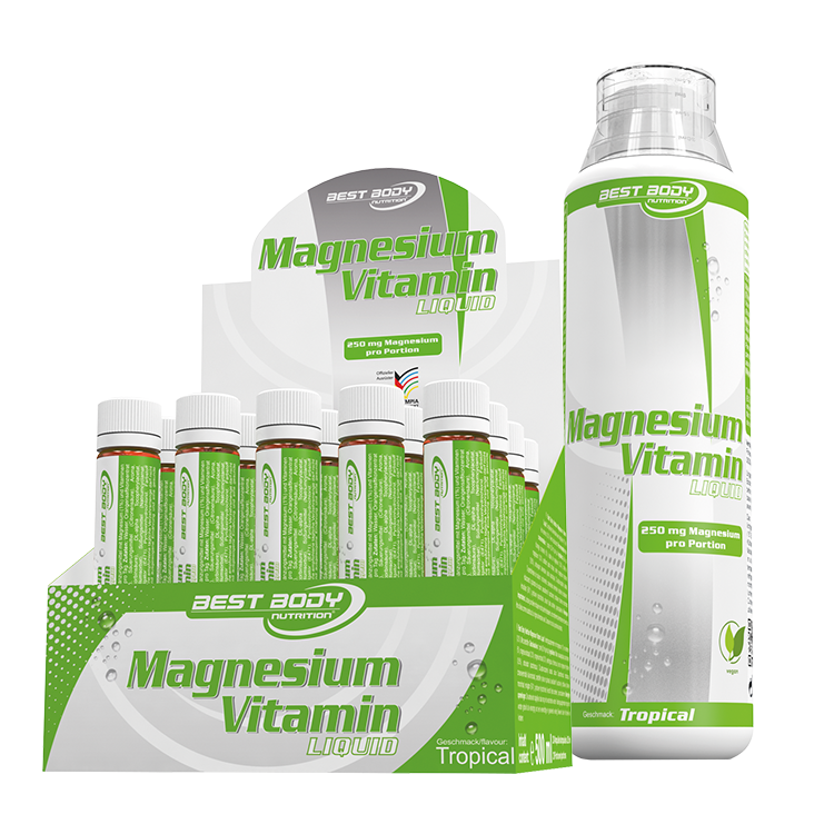 Best Body Nutrition Magnesium Vitamin Liquid, Tropical Geschmack, 20