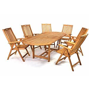 Amazon.de: DIVERO GL05525 Großer ovaler ausziehbarer Gartentisch