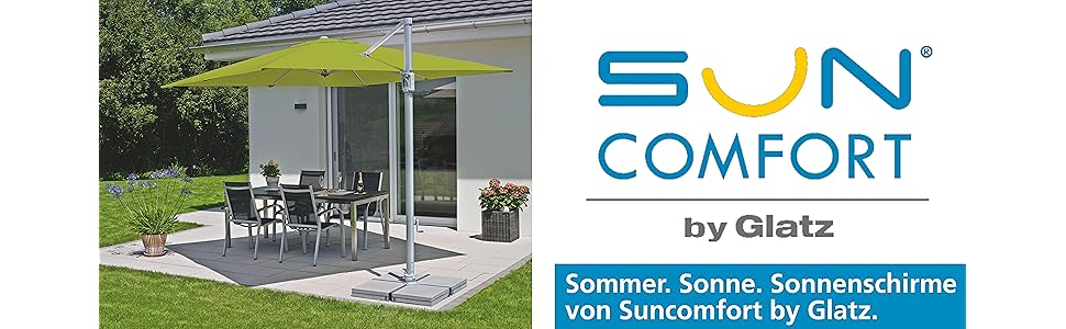 by Glatz Sunflex, offgrey, 300x300 cm quadratisch, Gestell