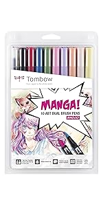 Tombow ABT-10C-MANGA2 Fasermaler Dual Brush Pen Set