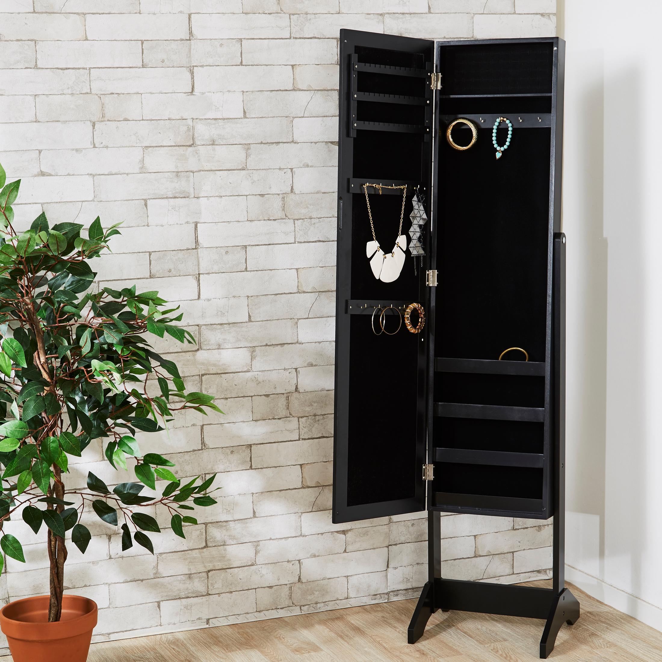 Levivo Schmuckschrank mit Spiegel, schwarz: Amazon.de: Küche & Haushalt