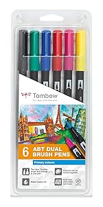 Tombow ABT-6P-1 Fasermaler Dual Brush Pen Set