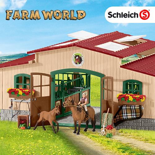 Schleich 42195 - Pferdestall mit Pferden und Zubehör: Amazon.de: Spielzeug