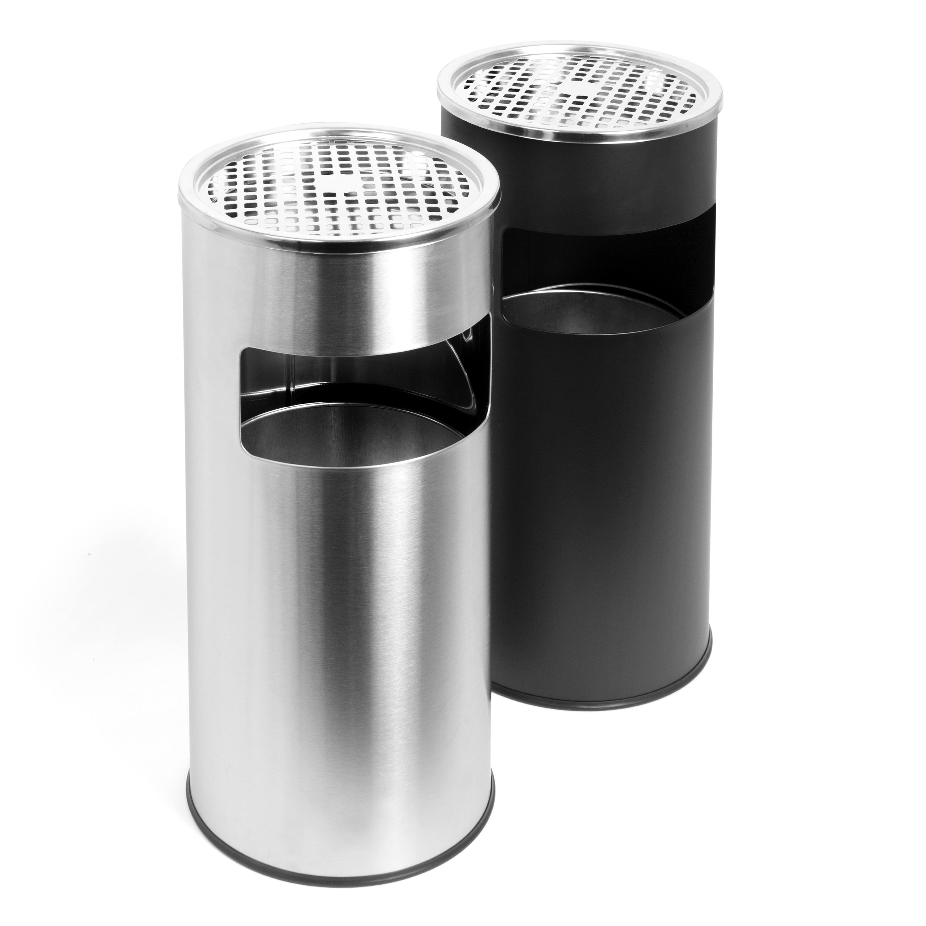 Standaschenbecher Edelstahl 30L - Mülleimer Mit Aschenbecher Für Draußen