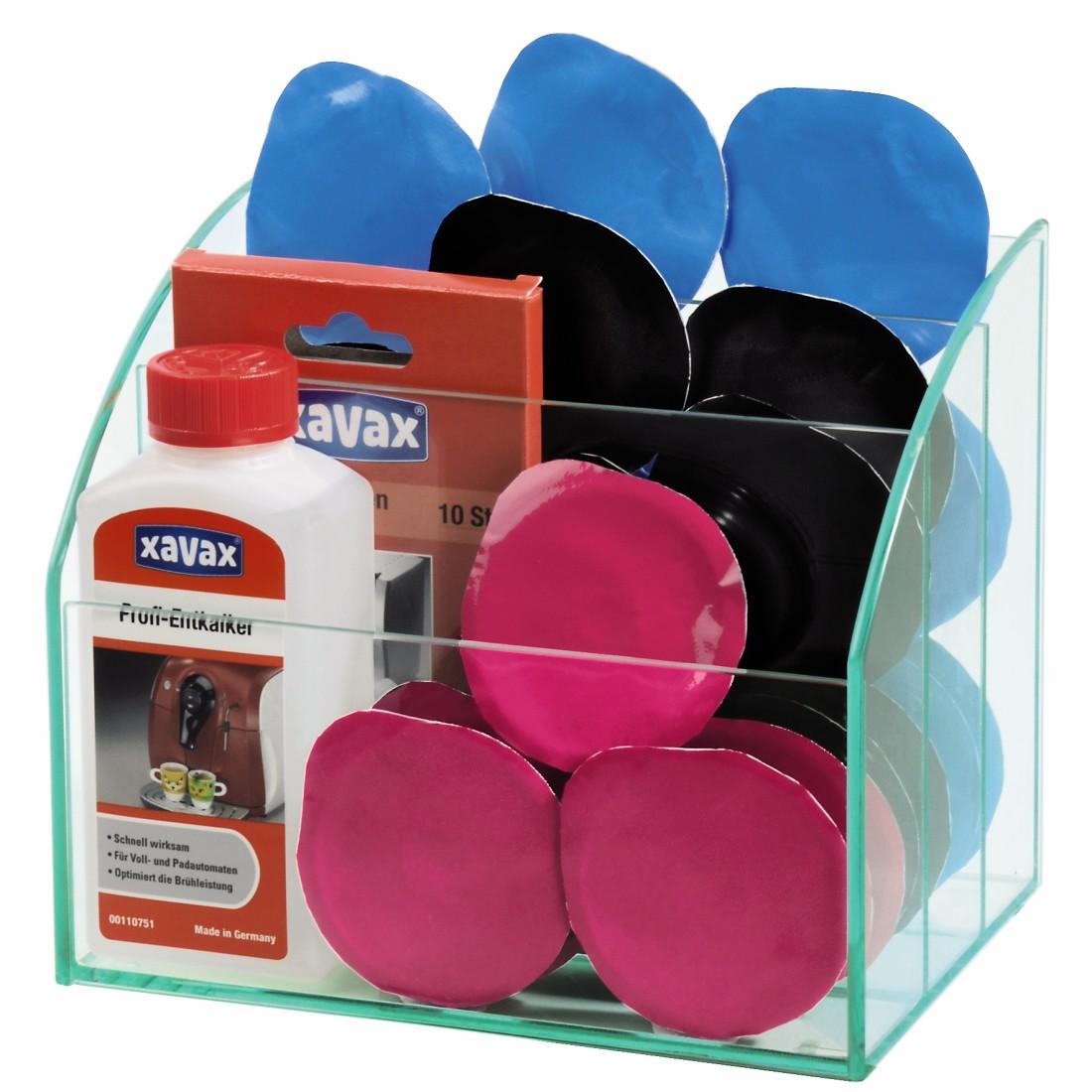 Xavax Glas-Organizer zum Aufbewahren von Kaffeekapseln und Zubehör