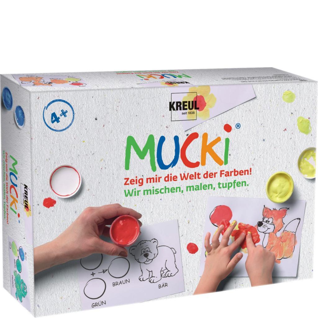 Kreul 29100 - Mucki Fingermalfarbe, Farben Spiel Kiste, Wir mischen
