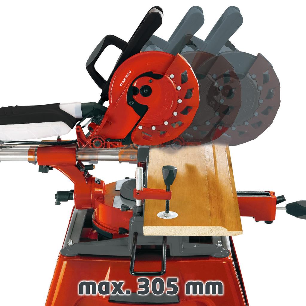 Einhell UniversalKappGehrungssäge m. Untergestell für Metall RTXM 305 U, Plastik und Holz, 1.