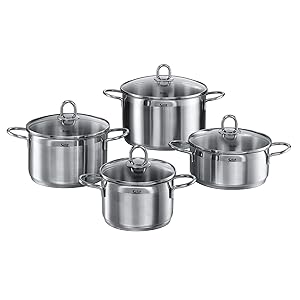 Silit Diamant Topfset, 4-teilig, mit Glasdeckel, Kochtopf