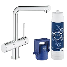 GROHE Blue Minta Pure Küchenarmatur mit Filterfunktion, L-Auslauf