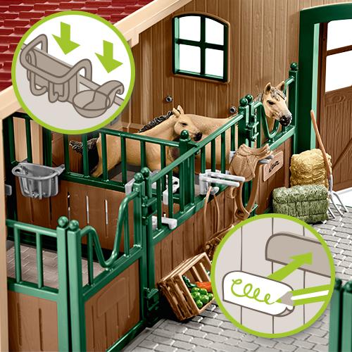 Schleich 42195 - Pferdestall mit Pferden und Zubehör: Amazon.de: Spielzeug
