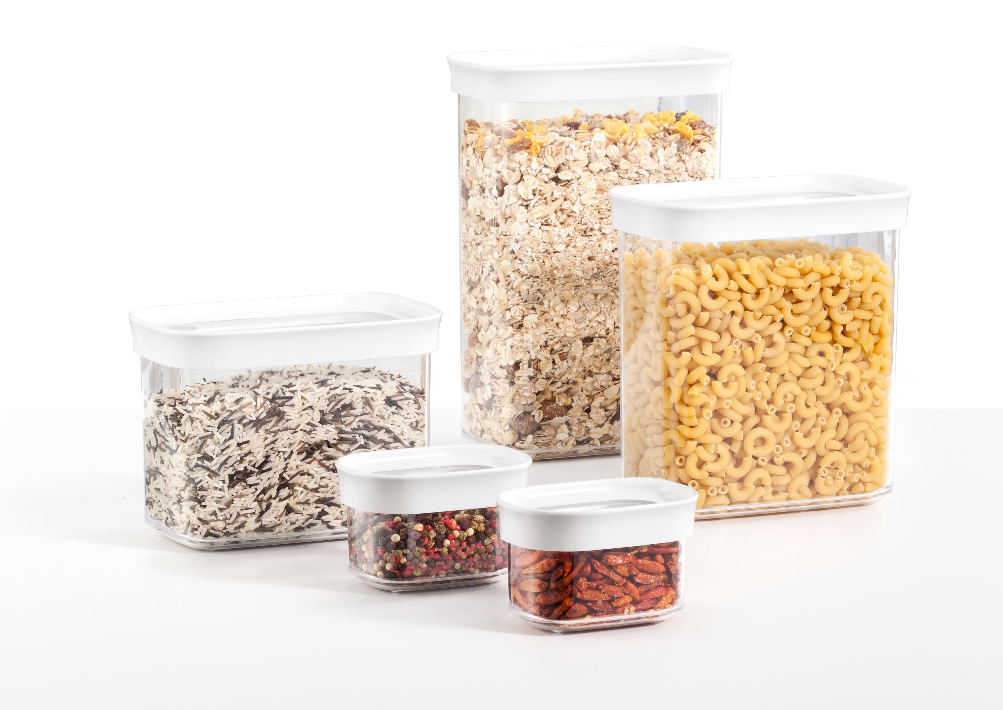 EMSA OPTIMA 4 Er Set Schüttdose Frischhaltedose Vorratsdose, Rechteckig, 1,60 L