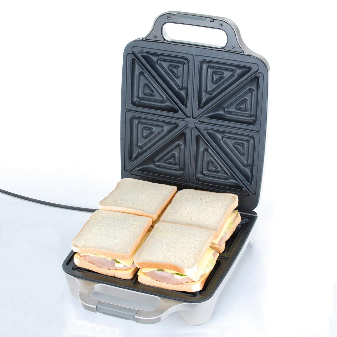 Amazon.de Cloer 6269 Sandwichmaker XXL / 1800 W / für 4 Sandwiches