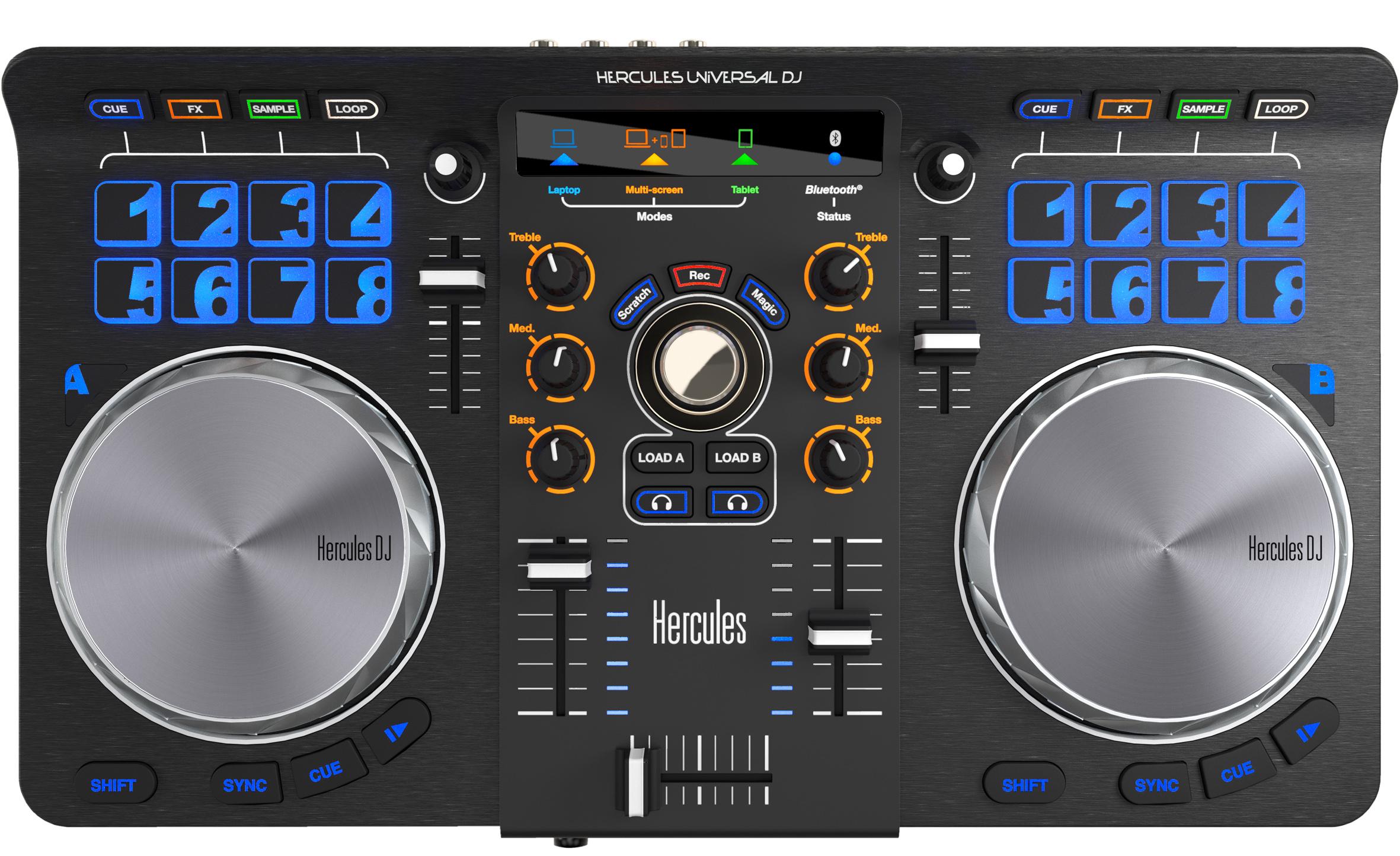 Hercules Universal DJ (2Deck DJ Controller, Bluetooth, 16 Performance