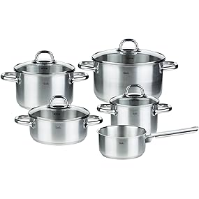 Fissler Edelstahl Topfset korfu – 5 praktische Kochtöpfe