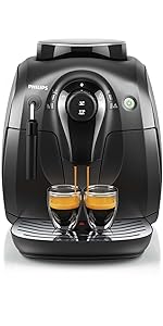 Amazon.de: Philips HD8651/31 Series 2000 Espressomaschine, automatisch,  Mahlwerk aus Keramik, leise, klassischer Milchaufschäumer, silberfarben