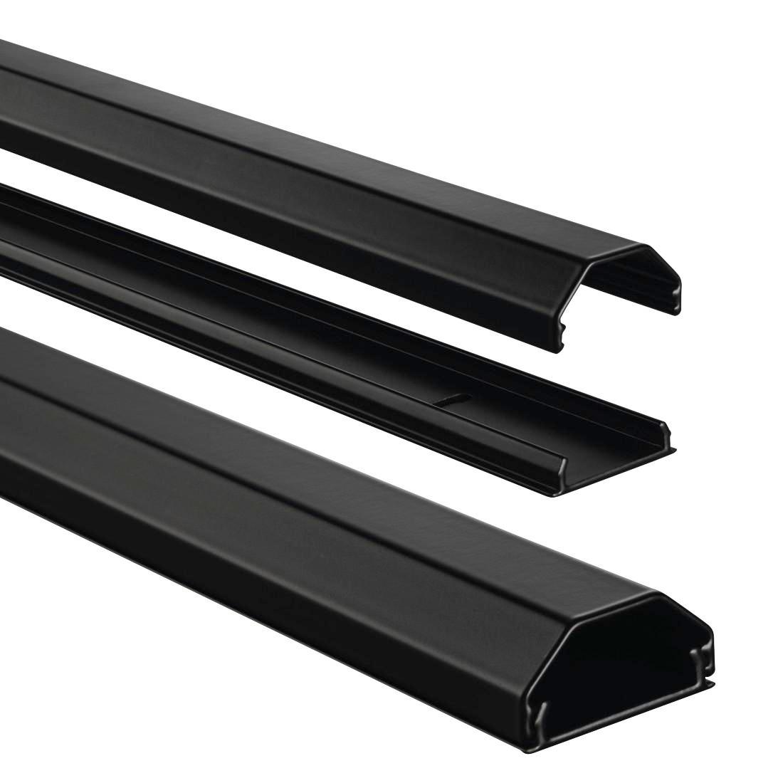 Hama Kabelkanal Alu (Aluminium Leiste für TV Wandhalterung, Kabelabdeckung eckig, 110 x 3,3 x 1 ...