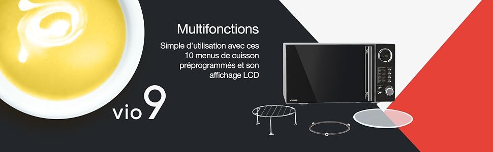 H.Koenig VIO7 - Micro-ondes multifonction, 23 L, 900W, Plateau tournant 27cm, 9 programmes H.Koenig VIO7 - Micro-ondes multifonction, 23 L, 900W, Plateau tournant 27cm, 9 programmes