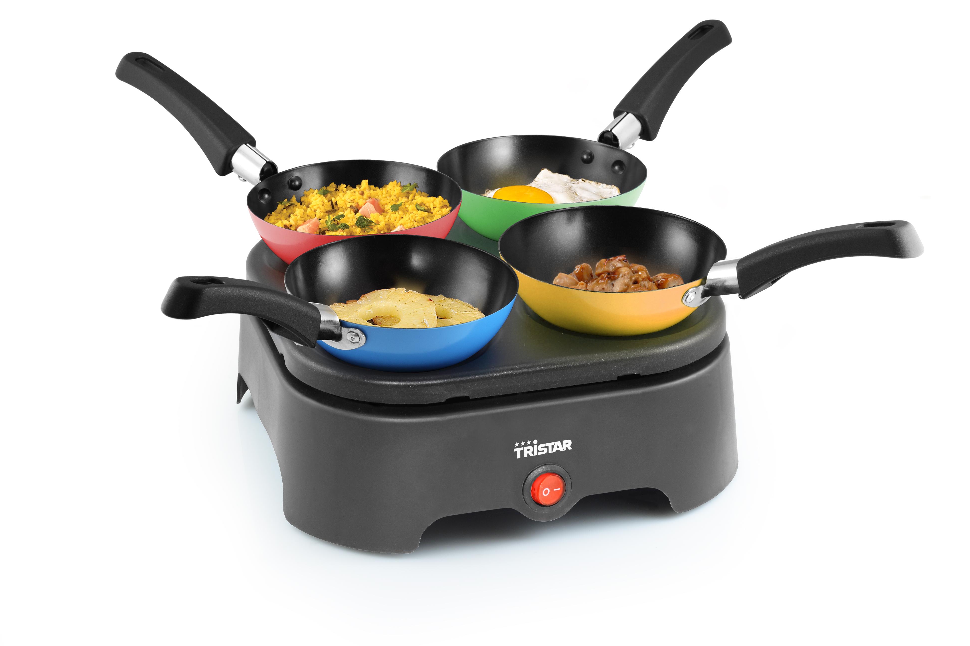 Wok party Tristar BP2988 Avec 4 minipoêlons À utiliser aussi comme plancha et crêpière