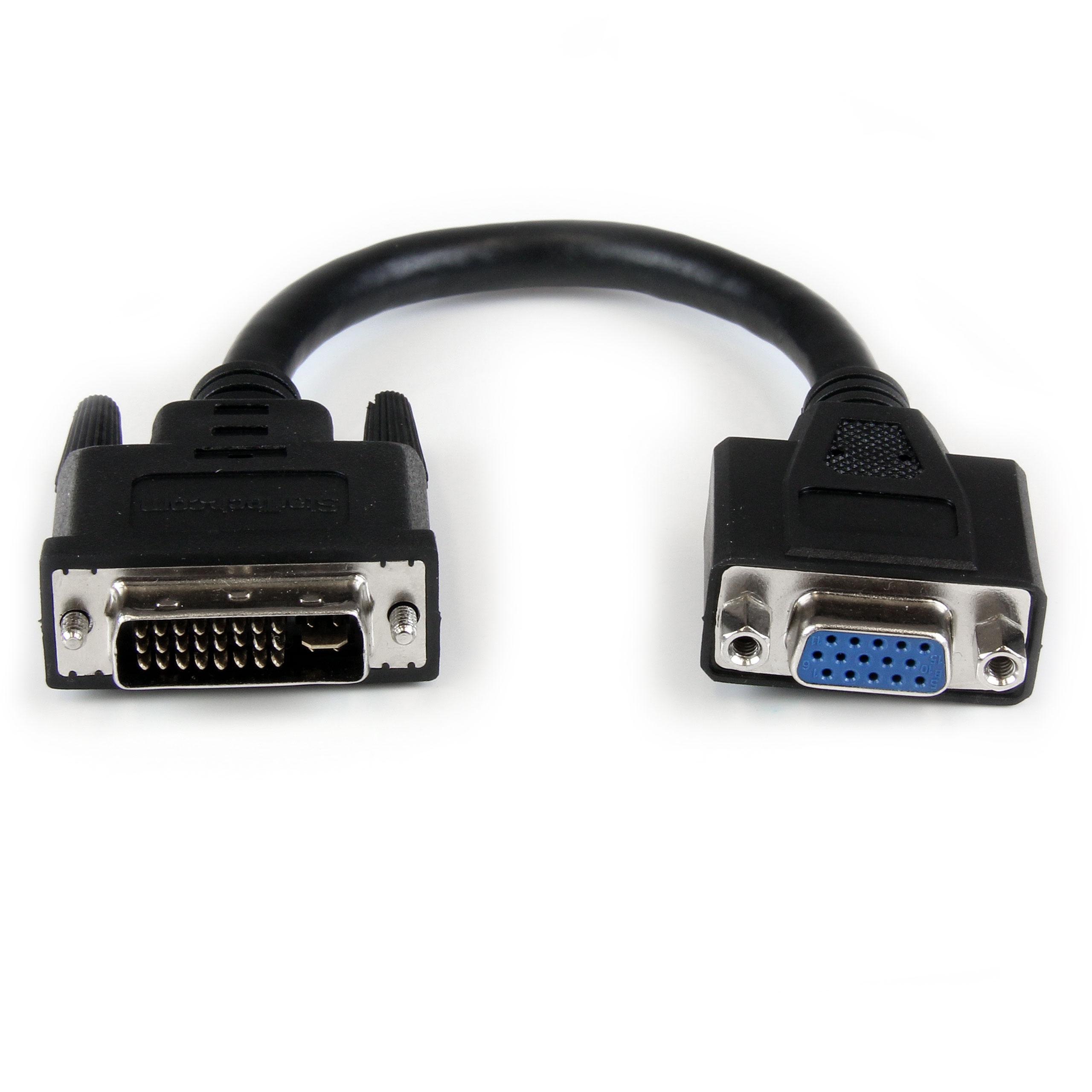 Câble adaptateur DVI vers VGA de 20cm Convertisseur DVII vers HD15 Mâle
