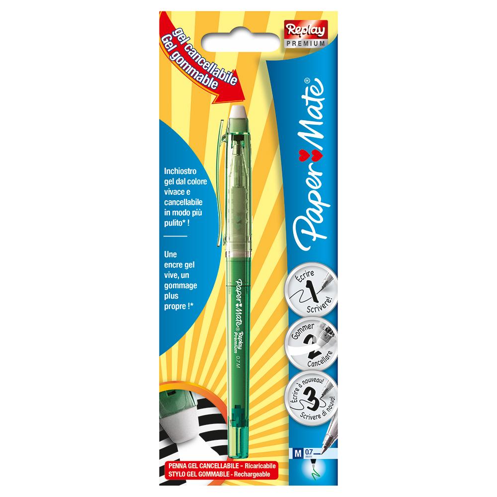 Paper Mate Replay Premium Stylo gel effaçable Pointe Moyenne Vert