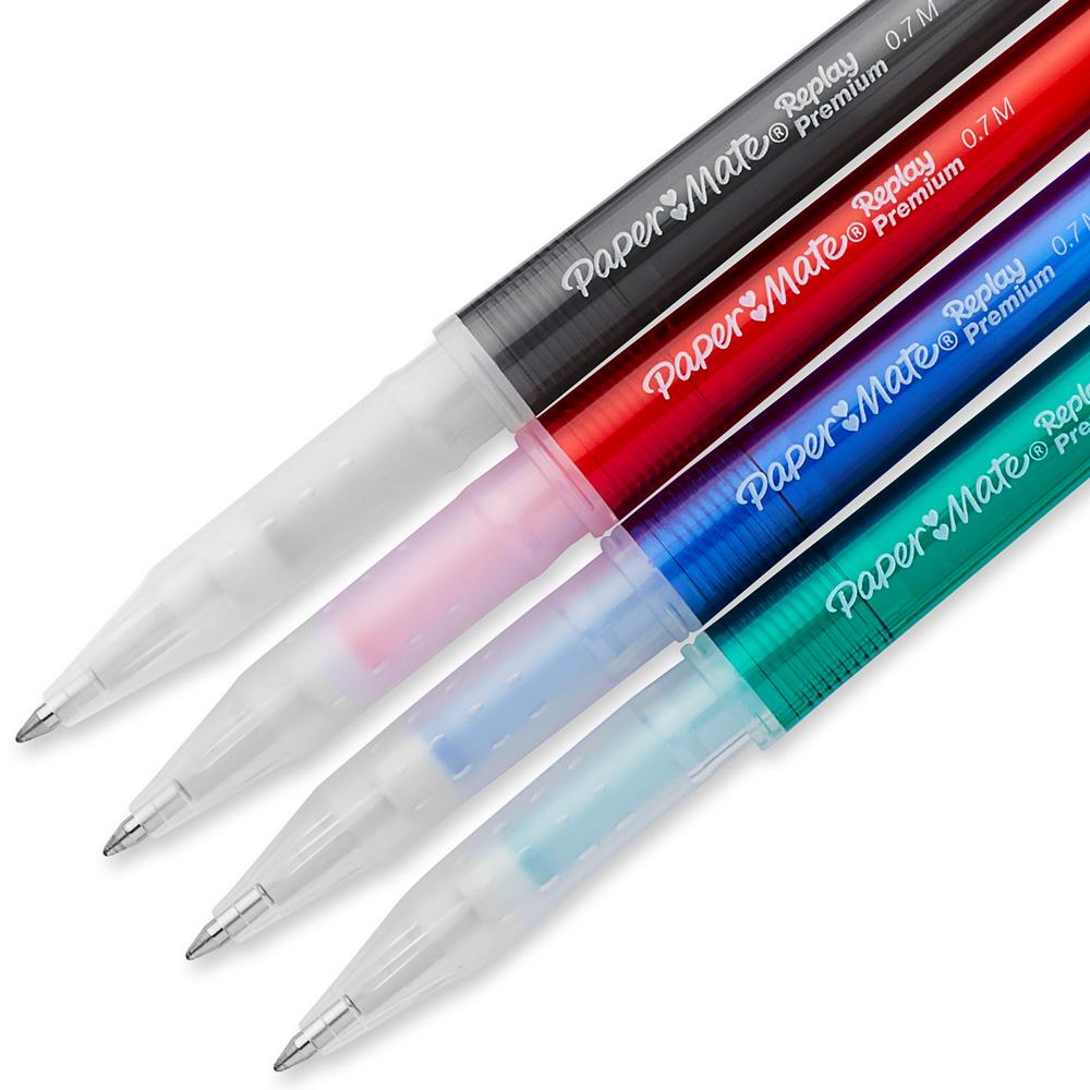 Paper Mate Replay Premium, stylo gel effaçable, pointe moyenne 0,7 mm