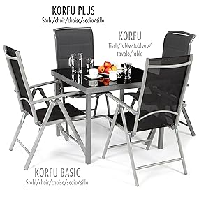 Ultranatura 20010001008a Gamme Korfu Plus Fauteuil Pliant Aluminium Anthracite 50 X 50 X 1085 Cm