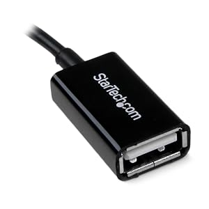 Adaptateur Micro USB Mâle Vers USB Femelle OTG - 12cm Noir - Pour Smartphone/tablette NEUF