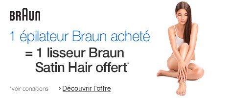 1 épilateur à lumière pulsée Braun acheté = 1 lisseur Braun Satin Hair 3 offert