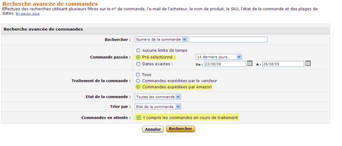 Amazon.fr Aide: Gestion des commandes Expédié par Amazon