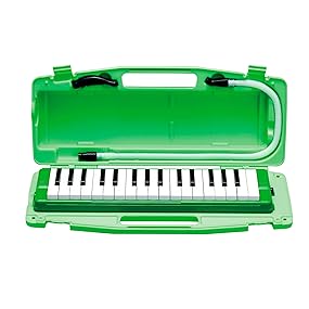 鍵盤 ハーモニカ 本体 ピアニー ピアニカ パイプ 幼稚園 保育園 小学校 学校 教育 リード 日本 国産 323AH 緑 グリーン ハード ケース
