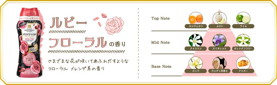 柔軟剤 ビーズ 香り アロマジュエル レノアハピネス アロマ