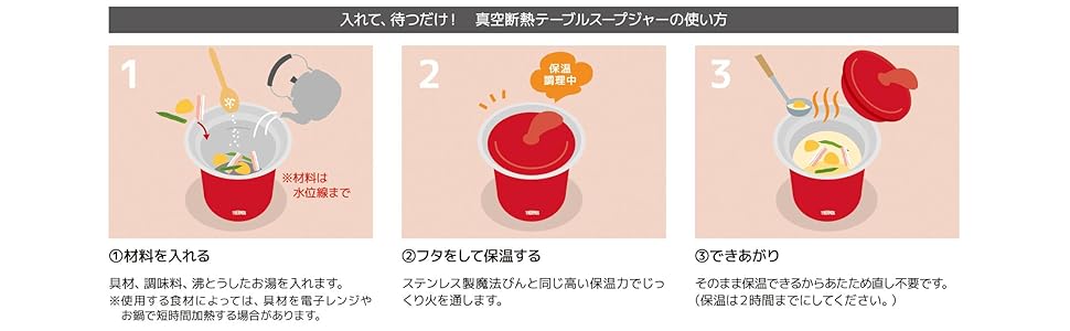 Amazon Co Jp サーモス 真空断熱テーブルスープジャー 1l トマト Kjc 1000 Tom ホーム キッチン