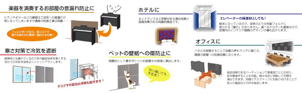 Amazon Co Jp 賃貸でも安心 ピンで取り付け可能な 壁面 吸音 フェルトパネル エンボス 棒型グリーン 40 40cm 1枚 フェルメノン 3d S400 St Gr