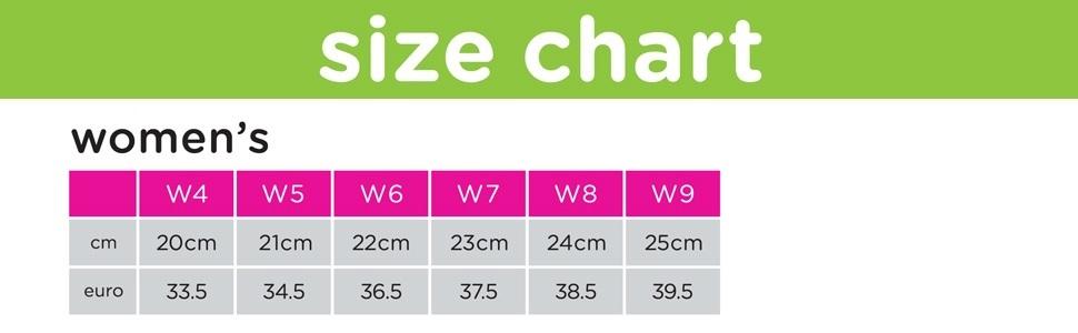 crocs w5 size chart