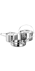 キャプテンスタッグ バーベキュー BBQ用 鍋 セット ラグナステンレスクッカー Mセット