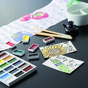 Amazon Co Jp 呉竹 顔彩 絵手紙 顔彩耽美 絵てがみセット 桃色 Mc22 4 ホビー