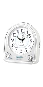 Amazon Co Jp セイコー クロック 目覚まし時計 アナログ 31曲 メロディ アラーム Pyxis ピクシス 白 Nr435w Seiko ホーム キッチン