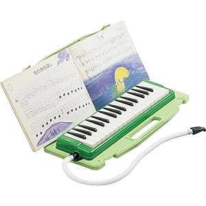 鍵盤 ハーモニカ 本体 ピアニー ピアニカ パイプ 幼稚園 保育園 小学校 学校 教育 リード 日本 国産 323AH 緑 グリーン ハード ケース