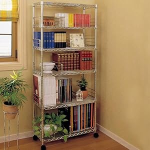 Amazon アイリスオーヤマ ラック メタルラック 本棚 6棚 ブックシェルフ キャスター付き 防サビ加工 ポール径19mm 幅66 奥行27 5 高さ149cm 耐荷重150kg スチールラック サビに強い Mm B625 スチールラック本体 オンライン通販