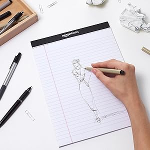 Amazon Amazonベーシック メモ帳 ワイド罫リーガルパッド 30 22cm ホワイト 50枚 12冊 メモ帳 文房具 オフィス用品