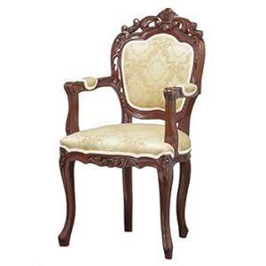 Amazon クロシオ フランシスカ アンティーク調チェアー 肘付 ブラウン 完成品 椅子 ダイニングチェア オンライン通販