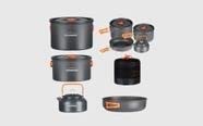A set of camping cookware