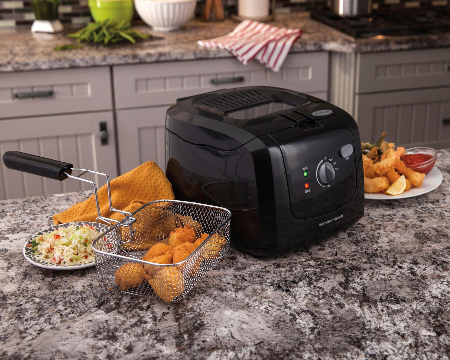 Hamilton Beach 35021C 2Liter Oil Capacity Deep Fryer with Cool Touch Sides, Black Amazon.ca