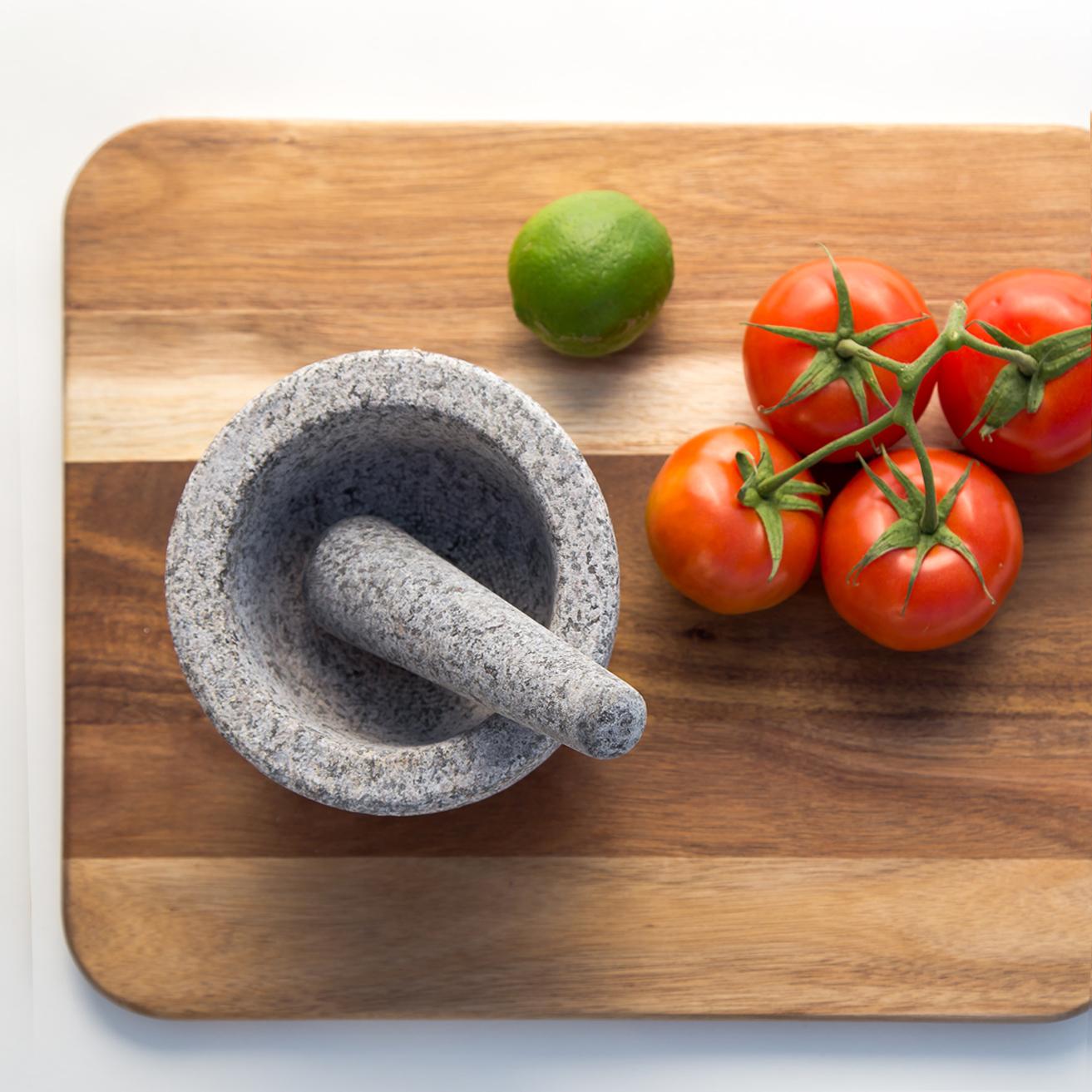 JAMIE OLIVER Mortar and Pestle, Unpolished Granite, 6 Inch Jamie