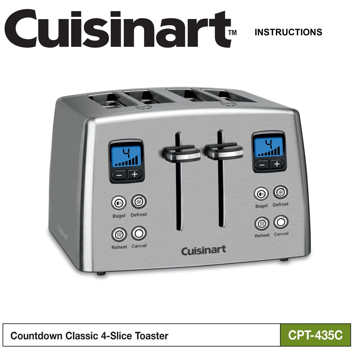 Cuisinart CPT435C 4Slice Countdown Mechanical Toaster Silver Amazon